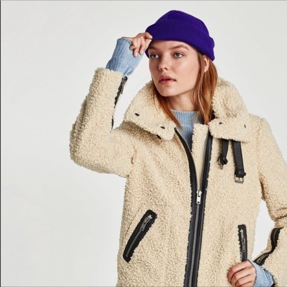 Zara Jackets & Blazers - Zara Teddy Shearling Aviator Coat Jacket NWT